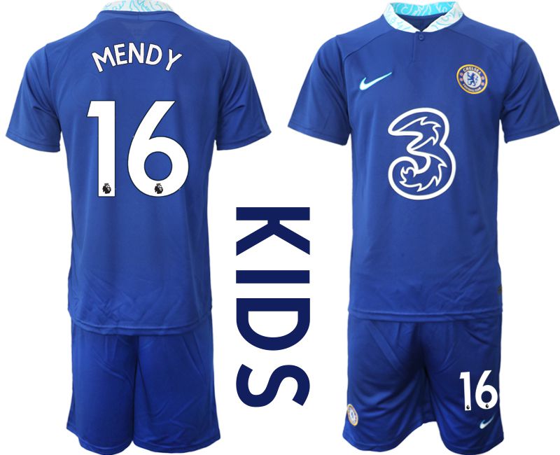 Youth 2022-2023 Club Chelsea FC home blue #16 Soccer Jersey